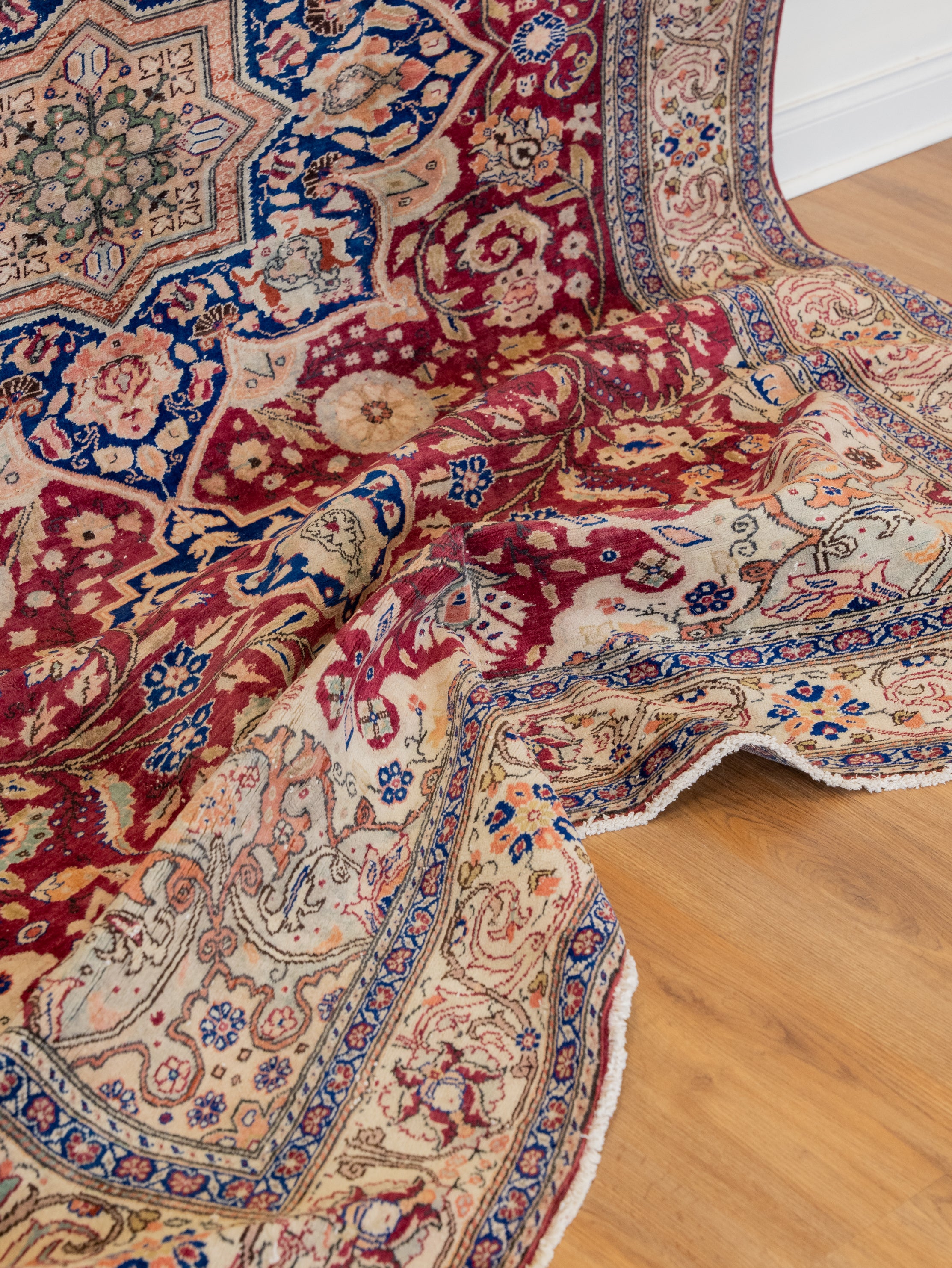Handmade Vintage Turkish Kayseri Large Rug | 6'9