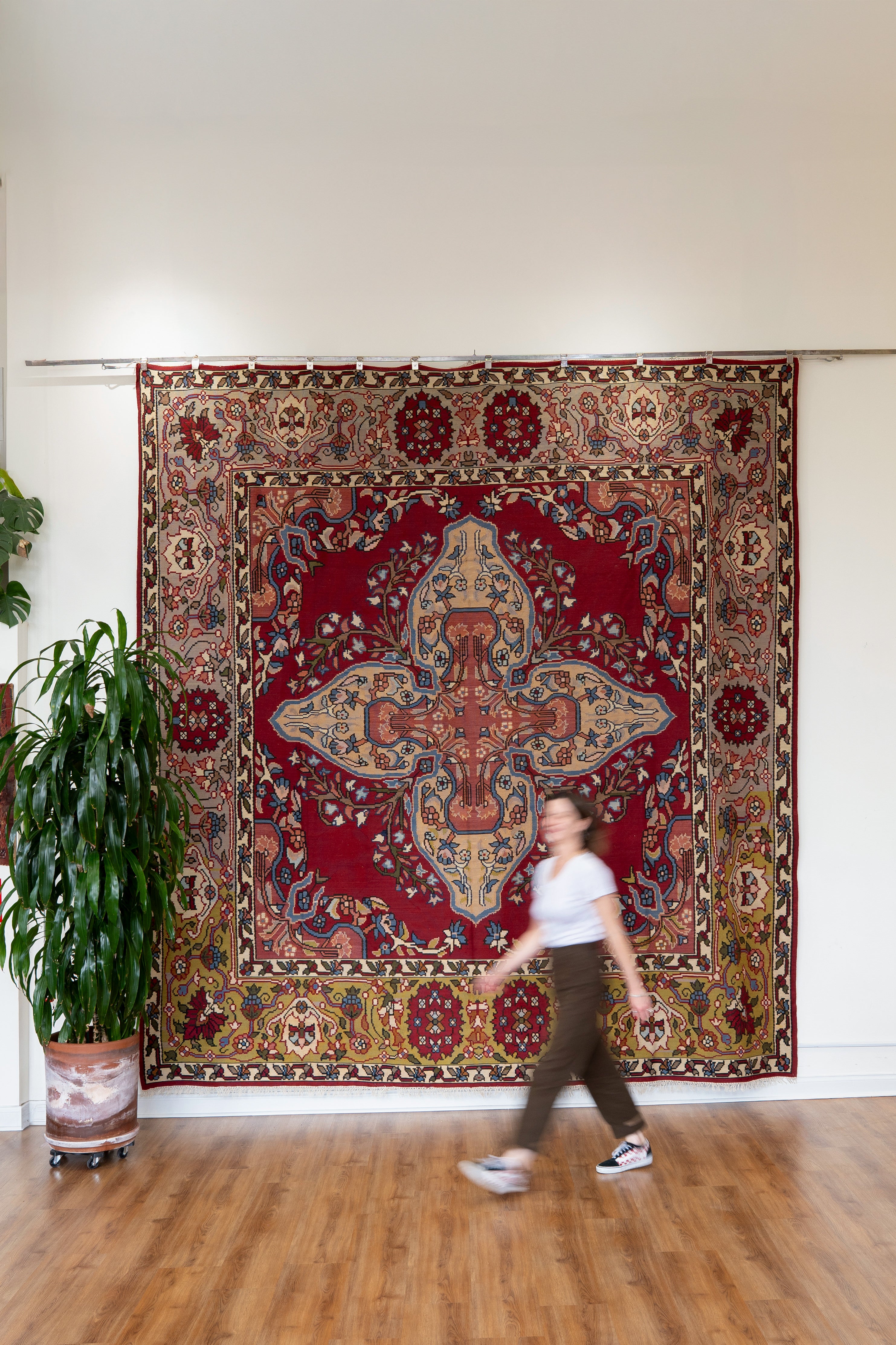 114×192 \"Forest walk”ViNTAGE TURKiSH RUG Vintage Turkish Mini Rug 1.7'x3.2' - No. 673 – Velvet & Shag