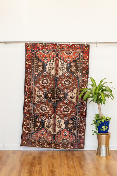 ラグ・カーペット kurdi mini rug Handmade Vintage Tribal Kurdish Medium Rug | 4'6
